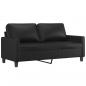 Preview: 2-Sitzer-Sofa Schwarz 140 cm Kunstleder