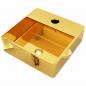 Preview: Waschbecken mit Wasserhahnloch 38 x 30 x 11,5 cm Keramik Golden