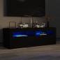 Preview: ARDEBO.de - TV-Schrank mit LED-Leuchten Schwarz 120x35x40 cm