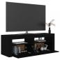 Preview: TV-Schrank mit LED-Leuchten Schwarz 120x35x40 cm