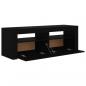 Preview: TV-Schrank mit LED-Leuchten Schwarz 120x35x40 cm