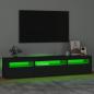 Preview: TV-Schrank mit LED-Leuchten Schwarz 195x35x40 cm