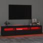 Preview: TV-Schrank mit LED-Leuchten Schwarz 195x35x40 cm