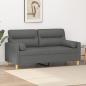 Preview: ARDEBO.de - 2-Sitzer-Sofa mit Zierkissen Dunkelgrau 140 cm Stoff