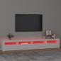 Preview: TV-Schrank mit LED-Leuchten Hochglanz-Weiß 240x35x40 cm