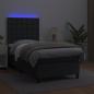 Preview: Boxspringbett mit Matratze & LED Schwarz 80x200 cm Kunstleder