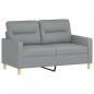 Preview: 2-Sitzer-Sofa mit Zierkissen Hellgrau 120 cm Stoff