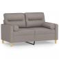 Preview: 2-Sitzer-Sofa mit Zierkissen Taupe 120 cm Stoff