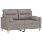 Preview: 2-Sitzer-Sofa mit Zierkissen Taupe 120 cm Stoff