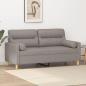 Preview: ARDEBO.de - 2-Sitzer-Sofa mit Zierkissen Taupe 140 cm Stoff