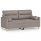 Preview: 2-Sitzer-Sofa mit Zierkissen Taupe 140 cm Stoff