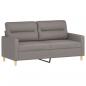 Preview: 2-Sitzer-Sofa mit Zierkissen Taupe 140 cm Stoff