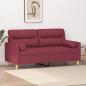 Preview: ARDEBO.de - 2-Sitzer-Sofa mit Zierkissen Weinrot 140 cm Stoff