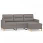 Preview: 3-Sitzer-Sofa mit Hocker Taupe 180 cm Stoff