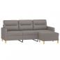 Preview: 3-Sitzer-Sofa mit Hocker Taupe 180 cm Stoff