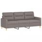 Preview: 3-Sitzer-Sofa mit Hocker Taupe 180 cm Stoff