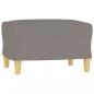 Preview: 3-Sitzer-Sofa mit Hocker Taupe 180 cm Stoff