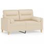 Preview: 2-Sitzer-Sofa mit Zierkissen Creme 120 cm Stoff