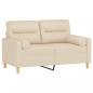 Preview: 2-Sitzer-Sofa mit Zierkissen Creme 120 cm Stoff