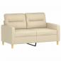 Preview: 2-Sitzer-Sofa mit Zierkissen Creme 120 cm Stoff