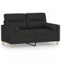 Preview: 2-Sitzer-Sofa mit Zierkissen Schwarz 120 cm Stoff