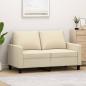 Preview: ARDEBO.de - 2-Sitzer-Sofa Creme 120 cm Stoff