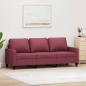 Preview: ARDEBO.de - 3-Sitzer-Sofa Weinrot 180 cm Stoff