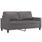 Preview: 2-Sitzer-Sofa Grau 140 cm Kunstleder