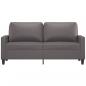 Preview: 2-Sitzer-Sofa Grau 140 cm Kunstleder