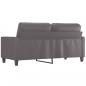 Preview: 2-Sitzer-Sofa Grau 140 cm Kunstleder