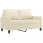 Preview: 2-Sitzer-Sofa Creme 120 cm Kunstleder