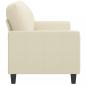 Preview: 2-Sitzer-Sofa Creme 120 cm Kunstleder