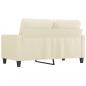 Preview: 2-Sitzer-Sofa Creme 120 cm Kunstleder