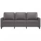 Preview: 3-Sitzer-Sofa Grau 180 cm Kunstleder