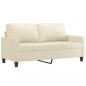 Preview: 2-Sitzer-Sofa Creme 140 cm Kunstleder