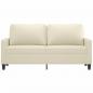 Preview: 2-Sitzer-Sofa Creme 140 cm Kunstleder