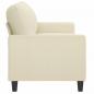 Preview: 2-Sitzer-Sofa Creme 140 cm Kunstleder