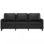 Preview: 3-Sitzer-Sofa Schwarz 180 cm Kunstleder