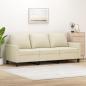 Preview: ARDEBO.de - 3-Sitzer-Sofa Creme 180 cm Kunstleder