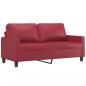 Preview: 2-Sitzer-Sofa Weinrot 140 cm Kunstleder