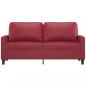 Preview: 2-Sitzer-Sofa Weinrot 140 cm Kunstleder