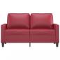 Preview: 2-Sitzer-Sofa Weinrot 120 cm Kunstleder