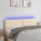 Preview: ARDEBO.de - LED Kopfteil Creme 144x5x78/88 cm Stoff