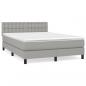 Preview: Boxspringbett mit Matratze Hellgrau 140x190 cm Stoff