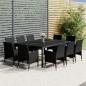 Preview: ARDEBO.de - 11-tlg. Garten-Essgruppe Poly Rattan Schwarz