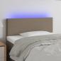 Preview: ARDEBO.de - LED Kopfteil Taupe 100x5x78/88 cm Stoff