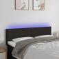 Preview: ARDEBO.de - LED Kopfteil Schwarz 144x5x78/88 cm Stoff