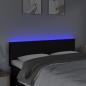 Preview: LED Kopfteil Schwarz 144x5x78/88 cm Stoff