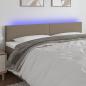 Preview: ARDEBO.de - LED Kopfteil Taupe 180x5x78/88 cm Stoff