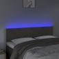 Preview: LED Kopfteil Dunkelgrau 144x5x78/88 cm Samt